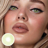 Lentes de contacto de color amarillo verdoso claro polar